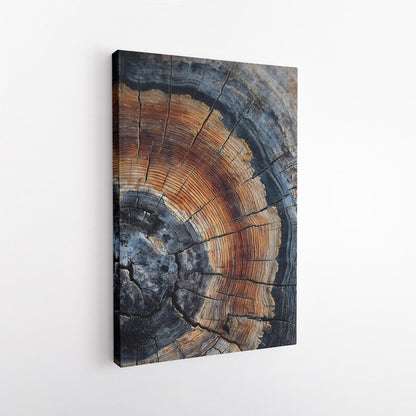 Tree Ring Canvas Wall Art, Rustic Wood Grain Abstract Print, Nature Home Decor Boho