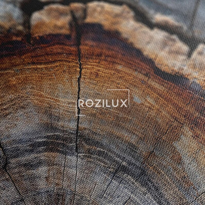 Abstract Tree Ring Wood Grain Canvas Wall Art | Rustic Nature Print | Earthy Tone Home Decor Boho