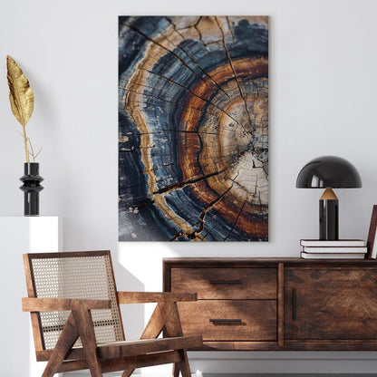 Abstract Tree Ring Canvas Print, Earthy Wood Grain Wall Art, Rustic Nature Decor Boho