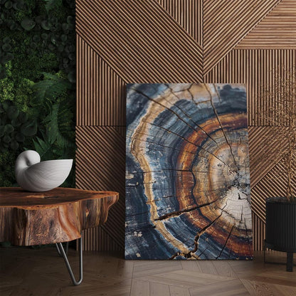 Abstract Tree Ring Canvas Print, Earthy Wood Grain Wall Art, Rustic Nature Decor Boho