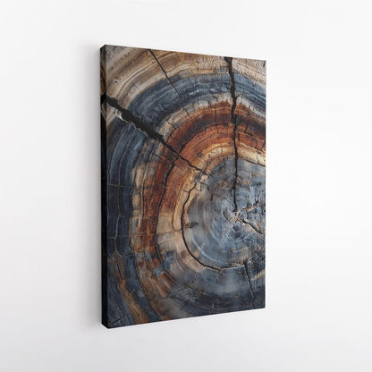 Rustic Tree Ring Wall Art Canvas Print | Abstract Wood Grain Decor | Natural Wood Slice Art | Modern Cabin Decor