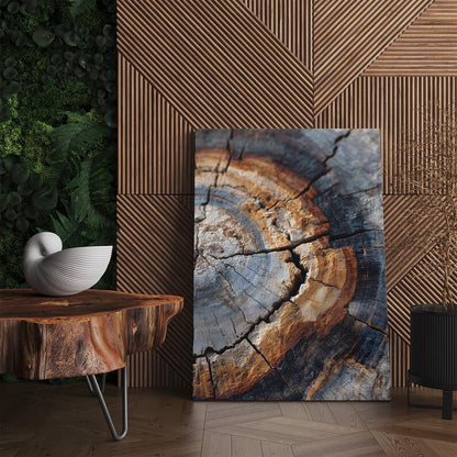 Rustic Tree Ring Wood Grain Abstract Canvas Print | Textured Nature Wall Art | Earthy Home Decor