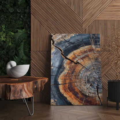Petrified Wood Tree Ring Canvas Art | Abstract Wood Slice Wall Decor | Unique Geology Canvas Print | Home Decor
