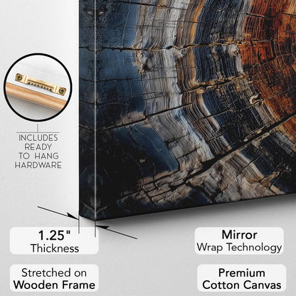 Colorful Tree Ring Canvas Wall Art | Abstract Wood Grain Print | Unique Natural Texture Home Decor