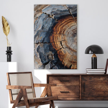 Tree Ring Canvas Print, Abstract Wood Texture Wall Art, Rustic Nature Decor, Organic Home Art Print