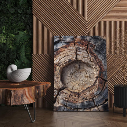 Rustic Tree Ring Canvas Print, Wood Grain Wall Art, Textured Wood Slice Decor, Natural Earth Tone Art