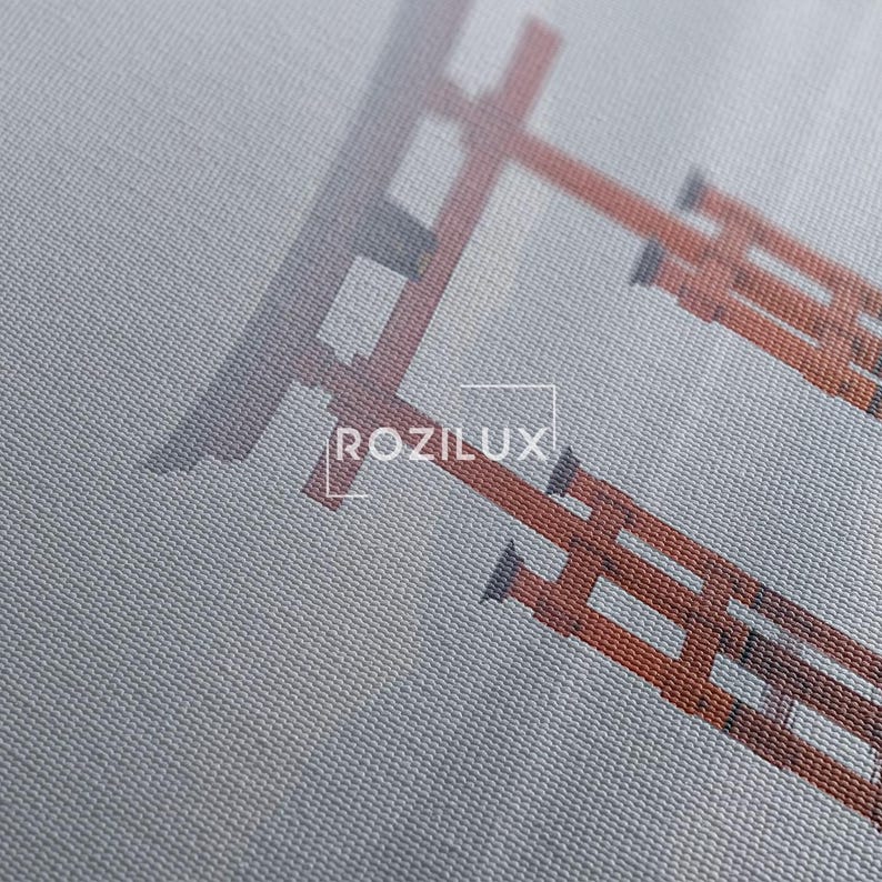 Japanese Torii Gate Canvas Print | Misty Japan Water Wall Art | Zen Home Decor | Travel Photo