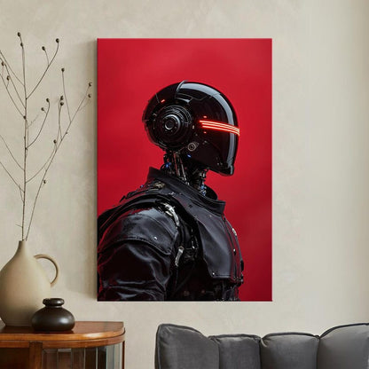 Futuristic Robot Wall Art | Cyberpunk Sci-Fi Canvas Print | Modern Home Decor