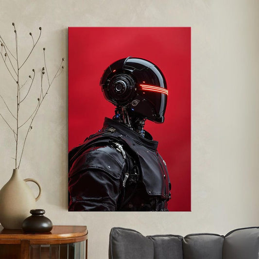 Futuristic Robot Wall Art | Cyberpunk Sci-Fi Canvas Print | Modern Home Decor