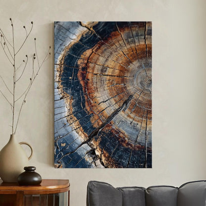 Tree Ring Wood Grain Wall Art, Abstract Nature Canvas Print, Modern Rustic Home Decor, Annual Rings Print Boho
