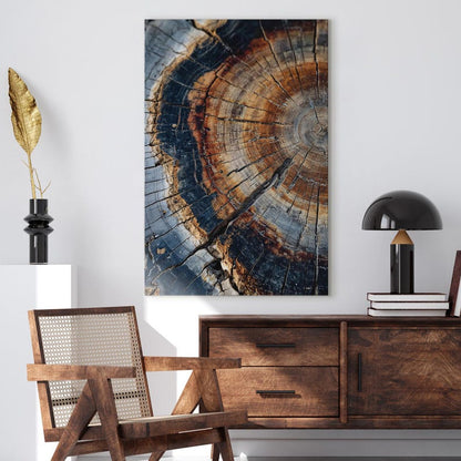 Tree Ring Wood Grain Wall Art, Abstract Nature Canvas Print, Modern Rustic Home Decor, Annual Rings Print Boho
