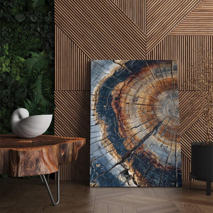 Tree Ring Wood Grain Wall Art, Abstract Nature Canvas Print, Modern Rustic Home Decor, Annual Rings Print Boho