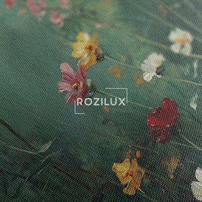 Wildflower Field Canvas Print, Moody Floral Wall Art, Dark Botanical Oil Painting Style Print, Living Room Decor, Housewarming Gift, Large