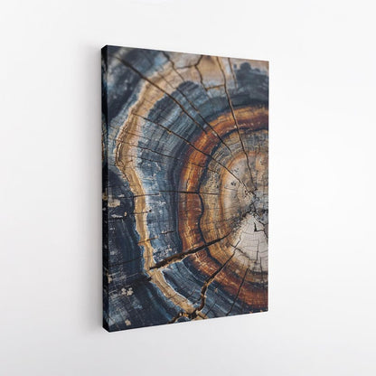 Abstract Tree Ring Canvas Print, Earthy Wood Grain Wall Art, Rustic Nature Decor Boho