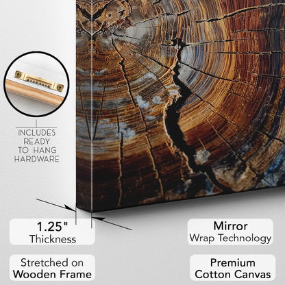 Abstract Tree Ring Canvas Print | Wood Grain Nature Photography Wall Art Home Decor Boho