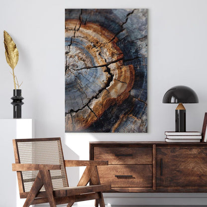 Rustic Tree Ring Wood Grain Abstract Canvas Print | Textured Nature Wall Art | Earthy Home Decor