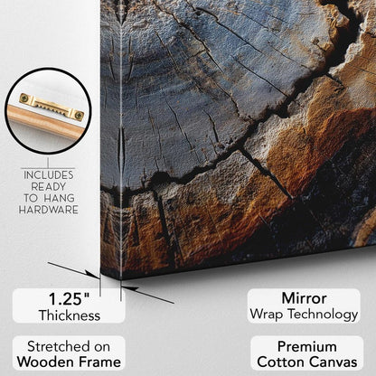 Rustic Tree Ring Wood Grain Abstract Canvas Print | Textured Nature Wall Art | Earthy Home Decor
