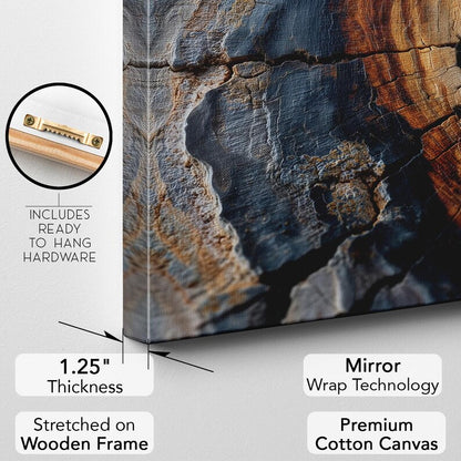 Tree Ring Canvas Print, Abstract Wood Texture Wall Art, Rustic Nature Decor, Organic Home Art Print