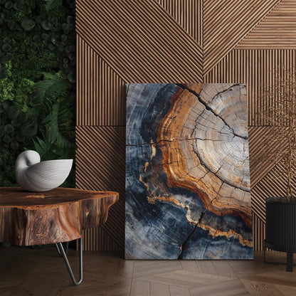 Unique Petrified Wood Canvas Print, Abstract Tree Ring Wall Art, Natural Wood Texture Home Decor