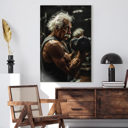 Gym Canvas Print | Bodybuilder Funny Science Wall Art Decor | Gym bro Unique Gift | Fitness influencer