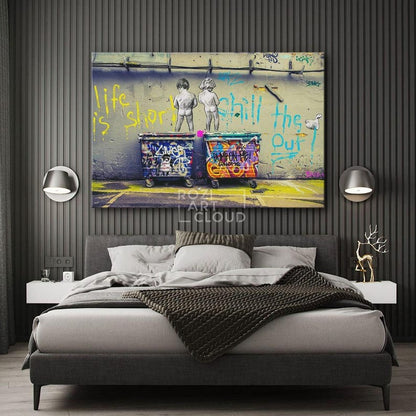 Banksy wall art print, street art prints, graffiti canvas art, high quality artwork, best friend gift, home decor modern art