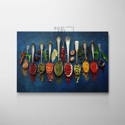 Herbs spices wall art, kitchen canvas print, food art poster, moms gift, gift for chefs, man cave decor