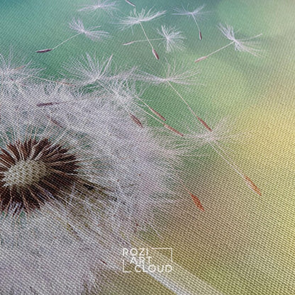 Dandelion canvas art, flowers print decor, botanical wall art, nature wall decor, teen room decorations