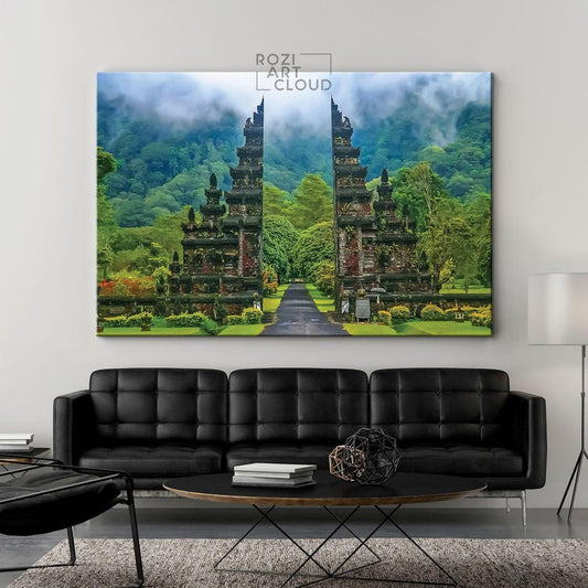 Bali temple wall art, temple wall art, indonesia canvas print, lempuyang poster, luhur temple art, bali landscape canvas, bali temple luhur