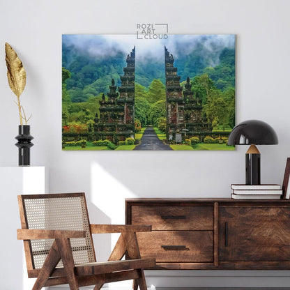 Bali temple wall art, temple wall art, indonesia canvas print, lempuyang poster, luhur temple art, bali landscape canvas, bali temple luhur