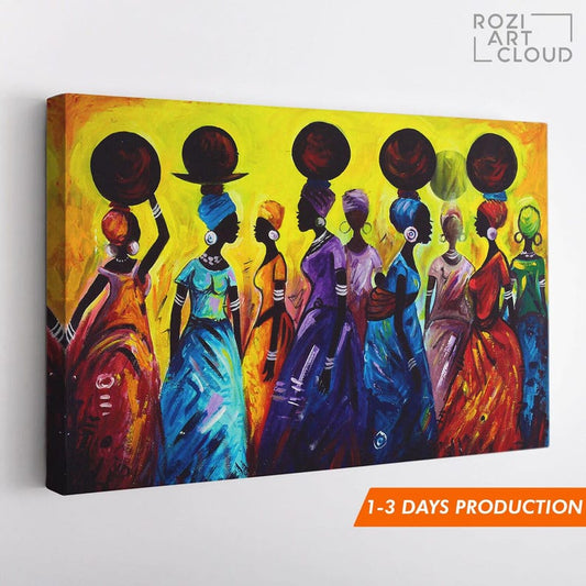 African art black woman art framed canvas print, home wall decor, extra large modern art, minimalist original trendy living room bathroom