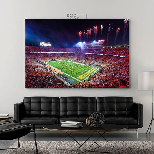 Tennessee vols wall art framed canvas print, university of tennessee neyland stadium poster