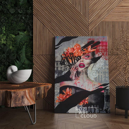 Fashion graffiti wall art, woman portrait prints, female model poster, feminist art decor, gifts for her, bedroom wall hangings