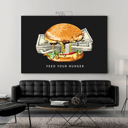 Money wall art, modern wall art for living room, home office wall decoration, illustration art prints, best friend gifts