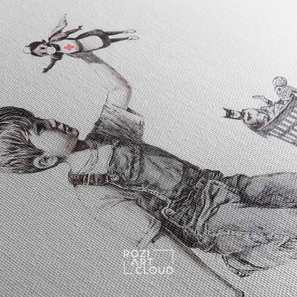 Banksy wall art print, graffiti canvas art, street art prints, best friend gift, home decor modern art, high quality artwork