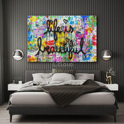 Banksy wall art print, graffiti canvas art, street art prints, best friend gift, home decor modern art, high quality artwork