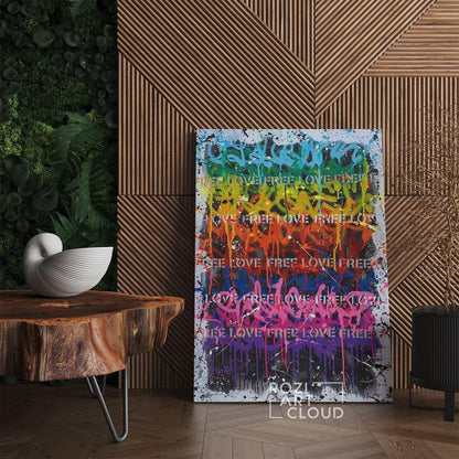 Minimalist wall art, modern abstract graffiti street art trendy