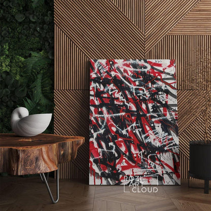 Street art graffiti, abstract art, black white red wall art, artistic gifts, mid century modern posters, contemporary art printables