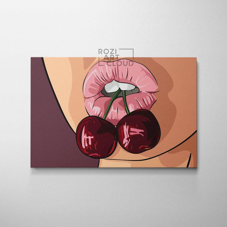 Sexy wall art, contemporary illustration art prints, large wall art for living room, woman canvas art, best friend gifts