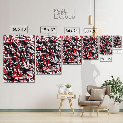 Street art graffiti, abstract art, black white red wall art, artistic gifts, mid century modern posters, contemporary art printables