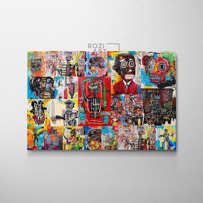 Abstract graffiti street art wall art poster print, extra large framed canvas artwork, colorful abstract prints