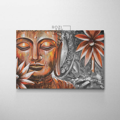 Buddha statue wall art, zen wall decor, spirtual poster, contemporary art prints, modern wall art decor, painting on canvas