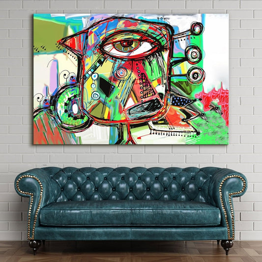 Pablo picasso print wall art framed poster, graffiti art prints, colorful abstract canvas prints, large modern art, wall decor living room