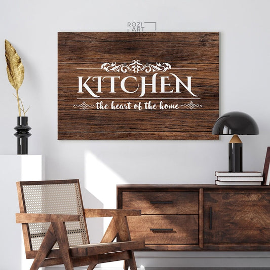 Kitchen quote wall decor, typography canvas print, vintage poster printables, home framed art decorations