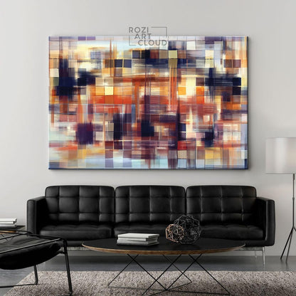 Abstract canvas wall art, mosaic art prints, colorful canvas prints, best friend gifts, large modern art, wall decor living room
