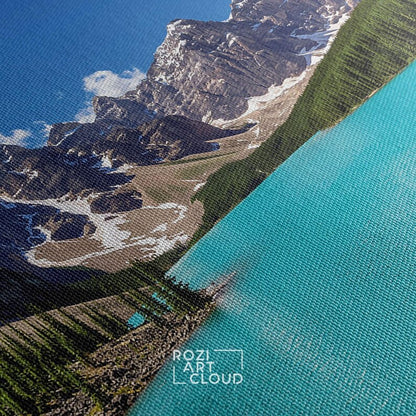 Banff national park poster prints, turquoise lake canvas, mountain wall art, canada nature art prints, modern living room decor