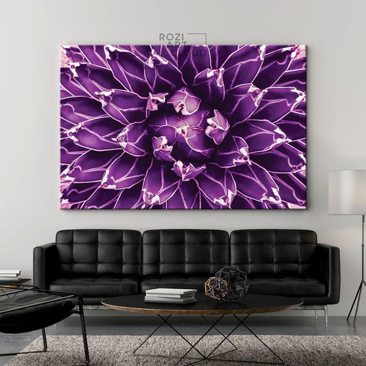 Agave cactus print decor, purple wall art, abstract canvas art, large modern art, contemporary art prints, best friend gifts