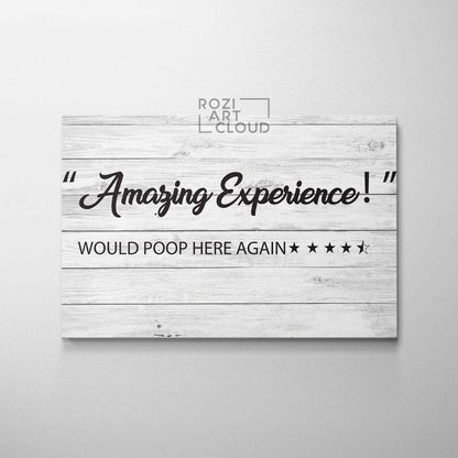 Funny bathroom quote wall art decor, toilet art print canvas