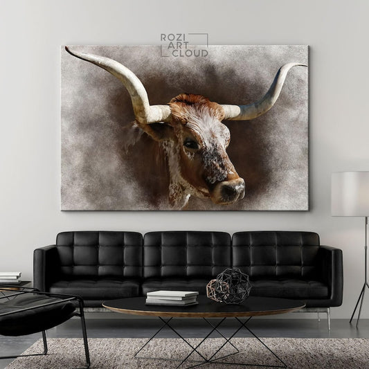 Cow wall art prints, farmhouse style artwork, animal canvas prints, best friend gifts, wall hanging for living room