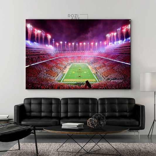 Tennessee vols wall art framed canvas print, university of tennessee neyland stadium poster