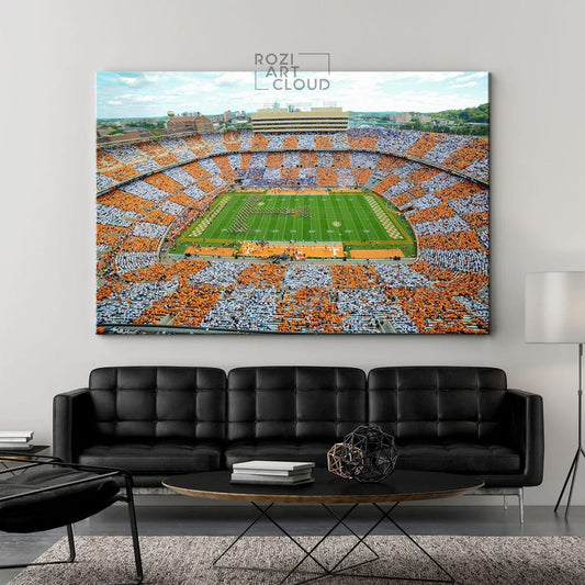 Tennessee vols wall art framed canvas print, university of tennessee neyland stadium poster